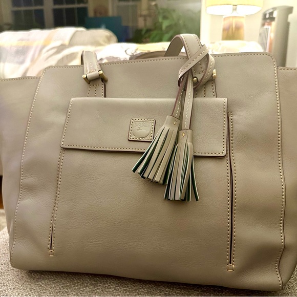 DOONEY & BOURKE East West Florentine Leather Tote in Elephant $498 MSRP NEW - Picture 7 of 16